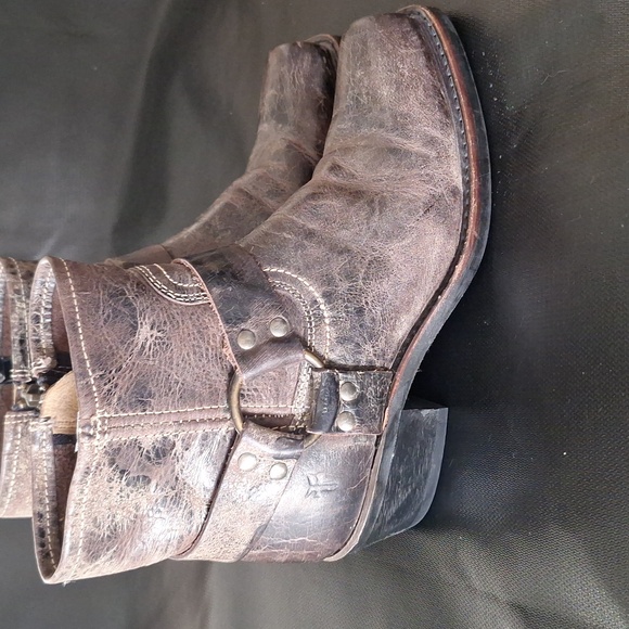 Frye Other - Frye Women's 8 Conway Brown Vintage Patina Leather Harness Boots Side Zip